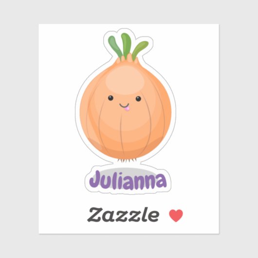 キュートおもしろいな茶色の玉ねぎ漫画イラストレーション シール (シート)