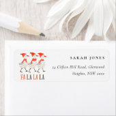 キュートおもしろいな赤い冬のクッキングクリスマスアヒル ラベル (インサイチュ)