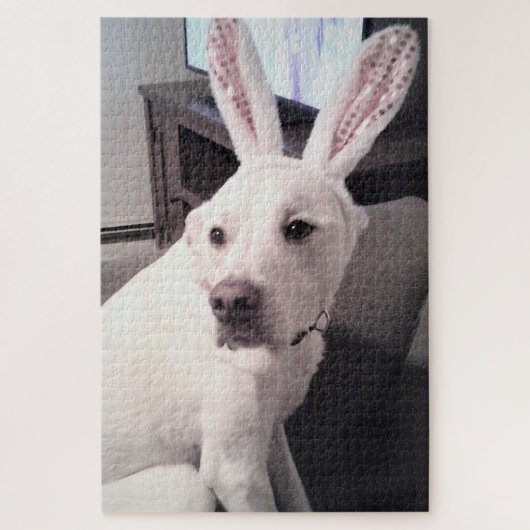 キュートおもしろいイースターバニー子犬イースターギフト ジグソーパズル (縦)