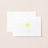 キュートおもしろいイースターバニー漫画イラストレーション 箔カード (封筒付き正面)