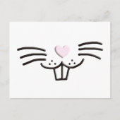 キュートおもしろいイースターバニー顔イラストレーション シーズンポストカード (正面)