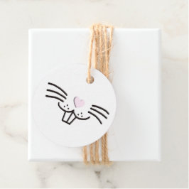 キュートおもしろいイースターバニー顔イラストレーション フェイバータグ