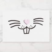 キュートおもしろいイースターバニー顔イラストレーション フードラベル (シングルラベル)