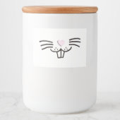 キュートおもしろいイースターバニー顔イラストレーション フードラベル (正面)