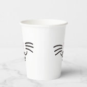 キュートおもしろいイースターバニー顔イラストレーション 紙コップ (右)