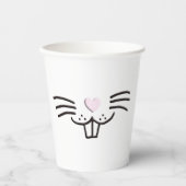 キュートおもしろいイースターバニー顔イラストレーション 紙コップ (正面)