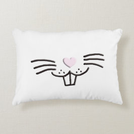 キュートおもしろいイースターバニー顔漫画イラストレーション アクセントクッション