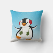キュートおもしろいウィンターペンギン クッション (裏面)