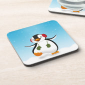 キュートおもしろいウィンターペンギン コースター (左側)