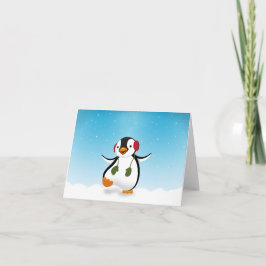 キュートおもしろいウィンターペンギン シーズンカード