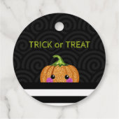 キュートおもしろいオレンジグリッターハローウィンパーティ フェイバータグ (裏面)