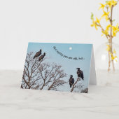 キュートおもしろいオールドガイハゲワシ誕生日カード カード (黄色い花)