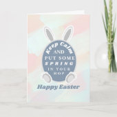 キュートおもしろいカラフルイースターバニー シーズンカード (正面)