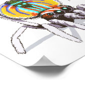 キュートおもしろいカラフルピーコックスパイダースケッチポスター ポスター (角)