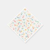 キュートおもしろいキッズ紙吹雪カラフルパステル誕生日 スタンダードカクテルナプキン (角)