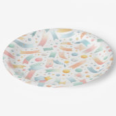 キュートおもしろいキッズ紙吹雪カラフルパステル誕生日 ペーパープレート (アングル)