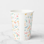 キュートおもしろいキッズ紙吹雪カラフルパステル誕生日 紙コップ (左)