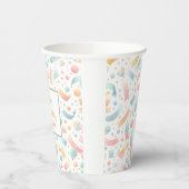 キュートおもしろいキッズ紙吹雪カラフルパステル誕生日 紙コップ (左)