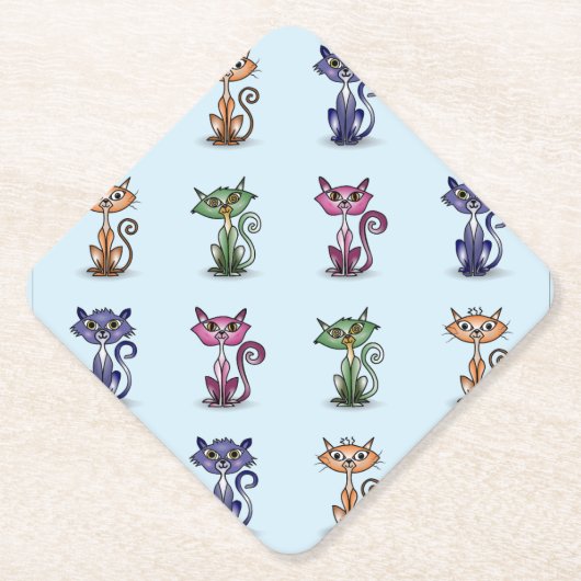 キュートおもしろいキャット紙コースター ペーパーコースター (正面)