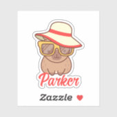 キュートおもしろいキャピバラモダンモノグラム シール (シート)