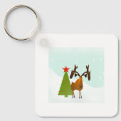 キュートおもしろいクお洒落リスマスホリデームース キーホルダー (正面)