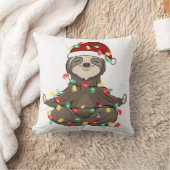 キュートおもしろいクリスマスのナマケモノ クッション (ブランケット)