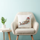 キュートおもしろいクリスマスオッター クッション (椅子)