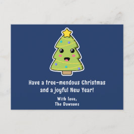 キュートおもしろいクリスマスツリー シーズンポストカード