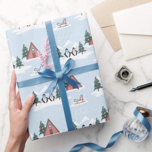 キュートおもしろいクリスマスファラペンギン包装紙 ラッピングペーパー (ギフト)