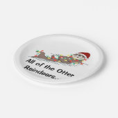 キュートおもしろいクリスマスライトトトトトートナカイ ペーパープレート (アングル)