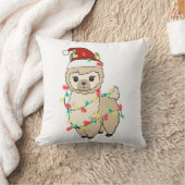 キュートおもしろいクリスマスラマ クッション (ブランケット)