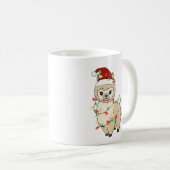 キュートおもしろいクリスマスラマ コーヒーマグカップ (正面右)