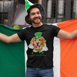 キュートおもしろいゴールデンレトリバー金ゴールドセントパトリックスの日 Tシャツ