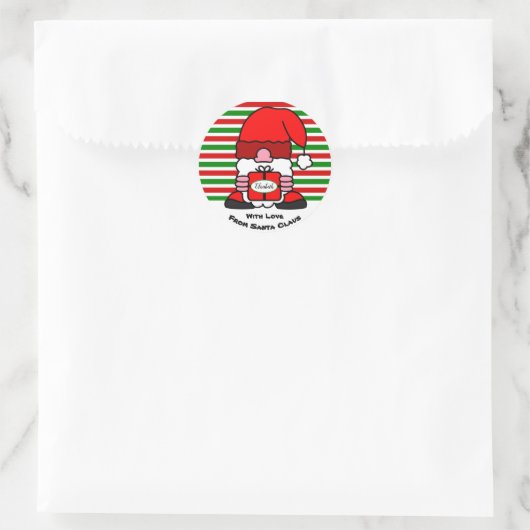 キュートおもしろいサンタクロースカスタムの名前からX-Mas ラウンドシール (バッグ)