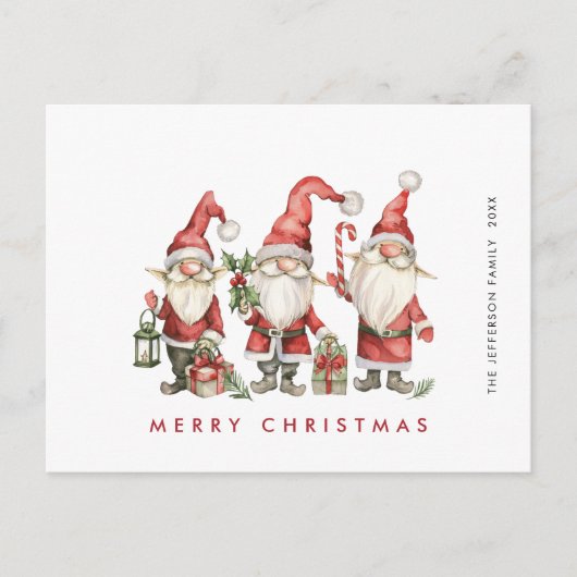 キュートおもしろいサンタ格言クリスマスホリデー ポストカード (正面)