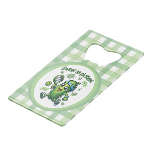 キュートおもしろいスウィートasピクルズボール クレジットカード栓抜き (裏面アングル)