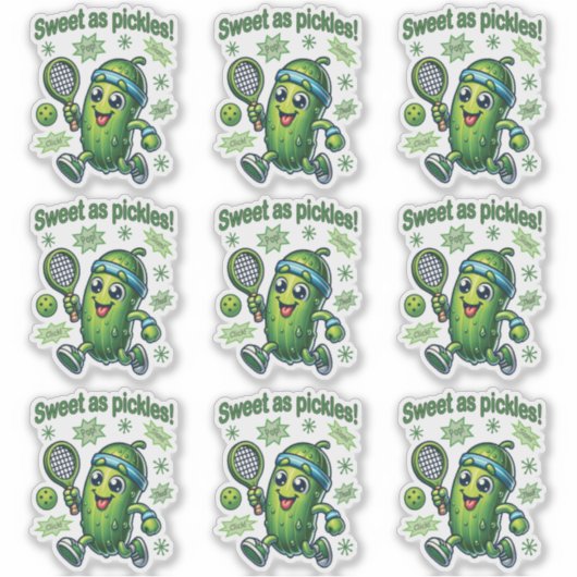 キュートおもしろいスウィートasピクルズボール シール (正面)