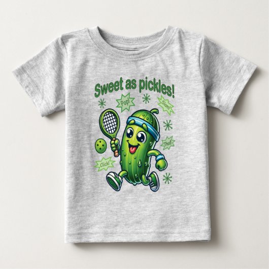 キュートおもしろいスウィートasピクルズボール ベビーTシャツ (正面)