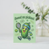 キュートおもしろいスウィートasピクルズボール ポストカード (スタンド正面)
