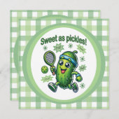 キュートおもしろいスウィートasピクルズボール 招待状 (正面/裏面)