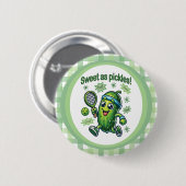 キュートおもしろいスウィートasピクルズボール 缶バッジ (正面&裏面)