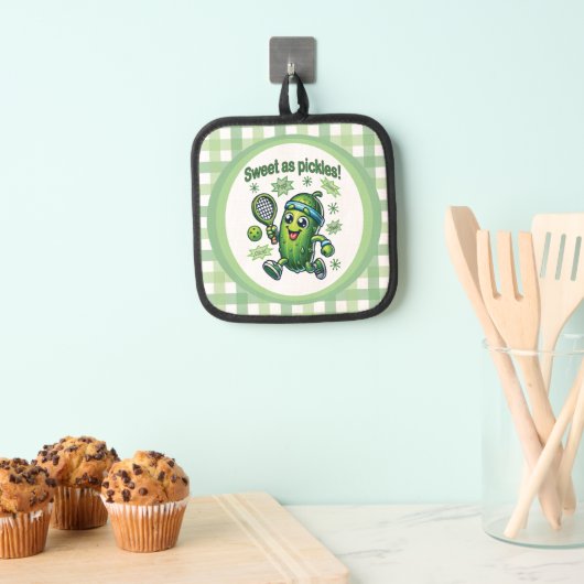キュートおもしろいスウィートasピクルズボール 鍋敷き (インサイチュ (吊り下げ))