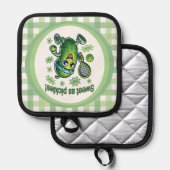 キュートおもしろいスウィートasピクルズボール 鍋敷き (正面/裏面)