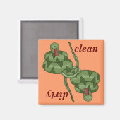 キュートおもしろいスネークラバーキッチン食洗機 マグネット (正面/裏面)