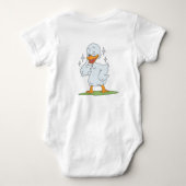キュートおもしろいスマイル顔&ダック ベビーボディスーツ (裏面)