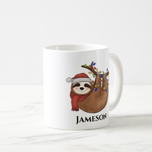 キュートおもしろいスロスクリスマスライトコーヒーマグ コーヒーマグカップ (正面右)