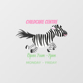 キュートおもしろいゼブラランニングイラストレーション ウィンドウサイン (シート)