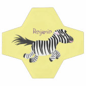 キュートおもしろいゼブラランニングイラストレーション サッカーボール (フラット)