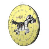 キュートおもしろいゼブラランニングイラストレーション ダーツボード (正面右)