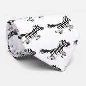 キュートおもしろいゼブラランニングイラストレーション ネクタイ (ロール)